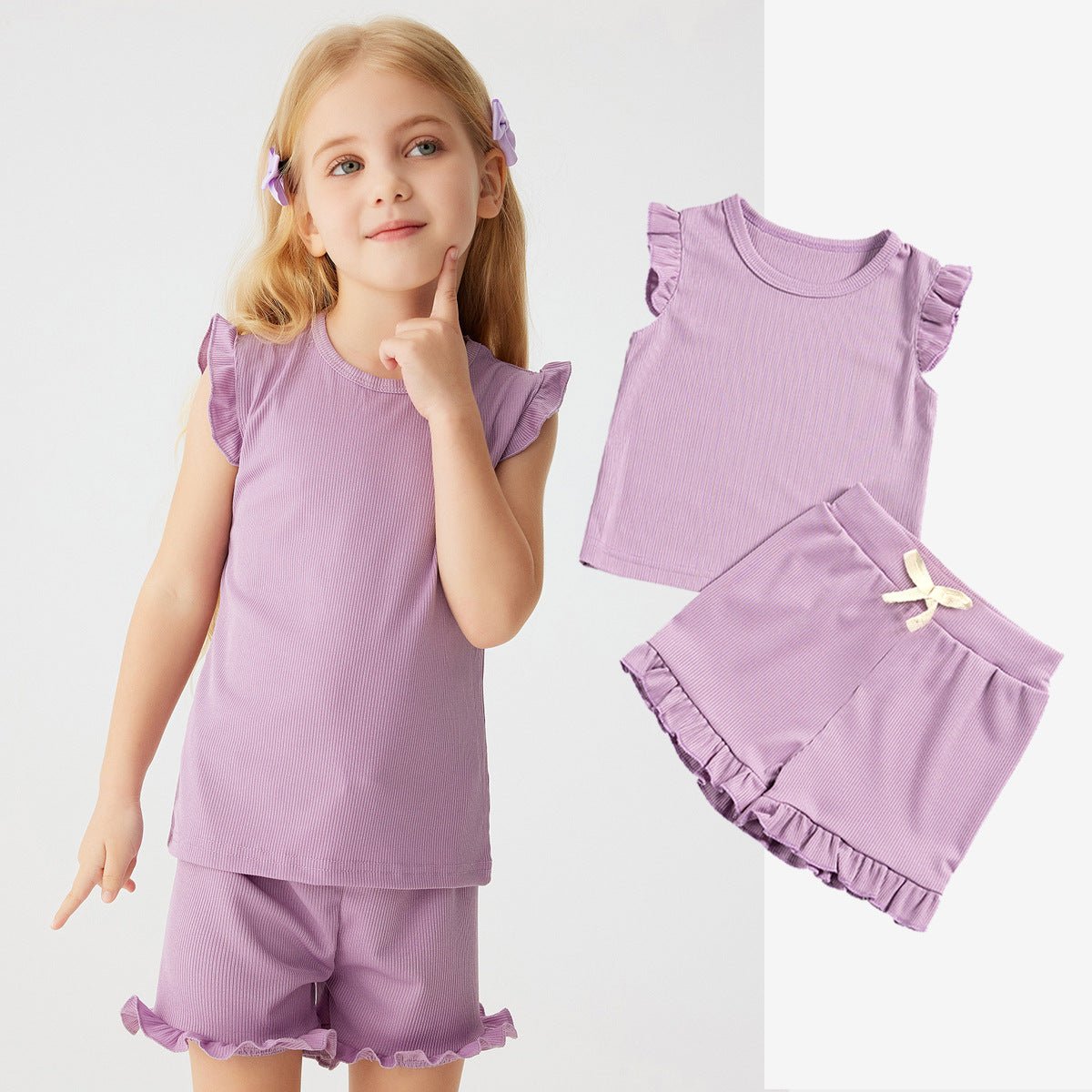 Meisjes Zomerset Ruches - Shirt en Shorts Set - KANIBOO