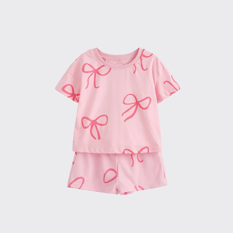 Meisjes Zomerset — T-shirt en Shorts met Strikjesprint - Kaniboo Kids
