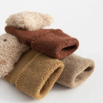 Baby Sokjes met Beer Applicatie - Zachte Anti-Slip Sokken - Kaniboo Kids