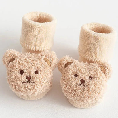 Baby Sokjes met Beer Applicatie - Zachte Anti-Slip Sokken - Kaniboo Kids