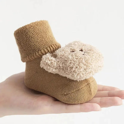 Baby Sokjes met Beer Applicatie - Zachte Anti-Slip Sokken - Kaniboo Kids