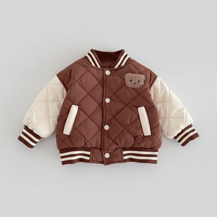 Baseball honkbaljas bruin gewatteerd beer design plat uitgelegd compleet