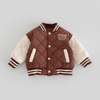 Kinder Baseball Jacket Teddy Beer - Gewatteerd Honkbaljasje - Kaniboo Kids