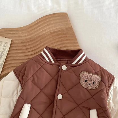 Kinder Baseball Jacket Teddy Beer - Gewatteerd Honkbaljasje - Kaniboo Kids