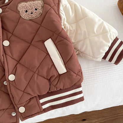 Kinder Baseball Jacket Teddy Beer - Gewatteerd Honkbaljasje - Kaniboo Kids