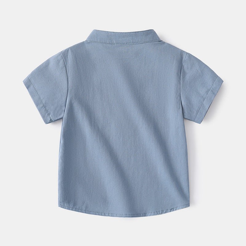 V-hals Shirt Korte Mouw - Jongens Katoenen Shirt - KANIBOO