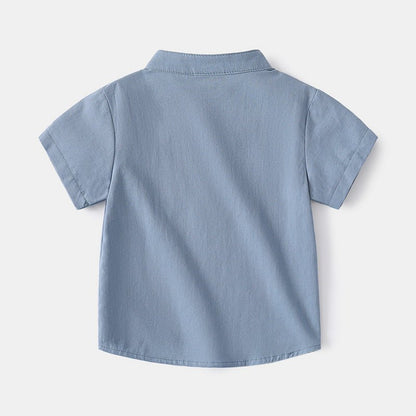 V-hals Shirt Korte Mouw - Jongens Katoenen Shirt - KANIBOO