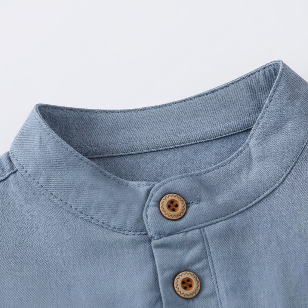 V-hals Shirt Korte Mouw - Jongens Katoenen Shirt - KANIBOO